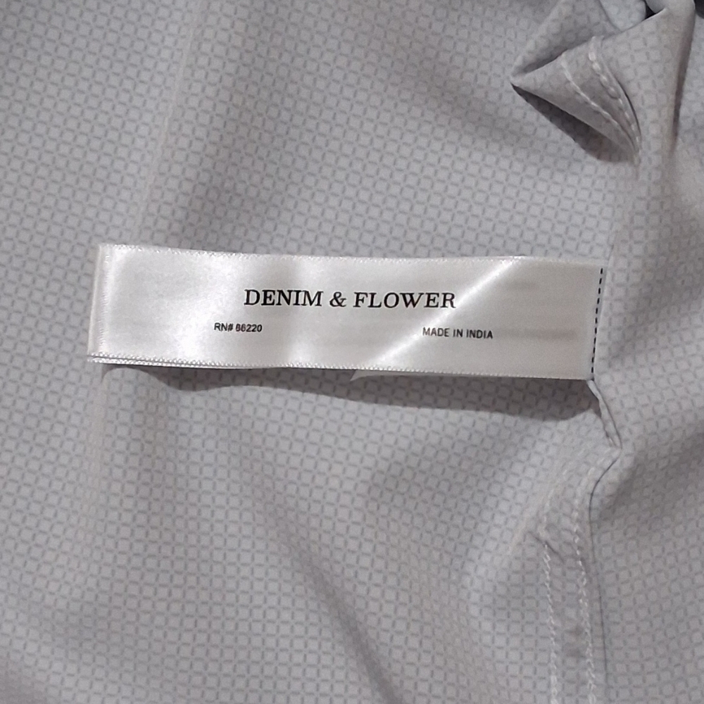 NWT Denim & Flower‎ Ricky Singh Sz. XXL Blue/White Button Down Shirt - Picture 12 of 14
